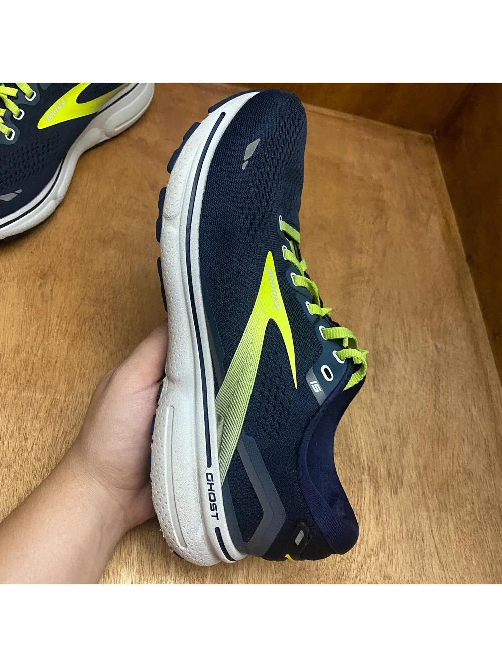 Brooks Ghost 15 Shoes Mens Sz 8.5 Peacoat Nightlife Blue 1103931D429 *No Insoles